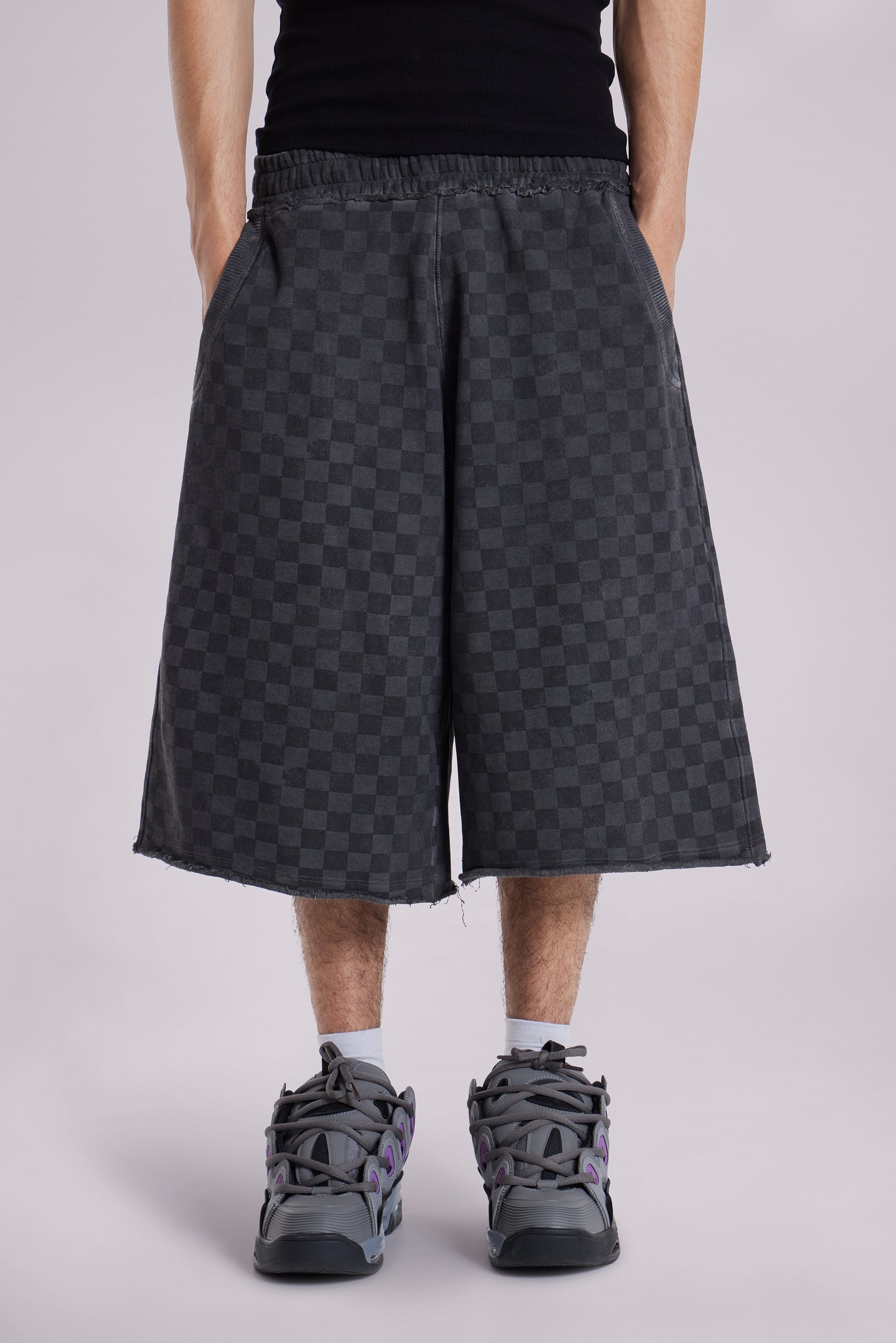 Jaded Man Checkerboard Monster Jogger Baggy Shorts
