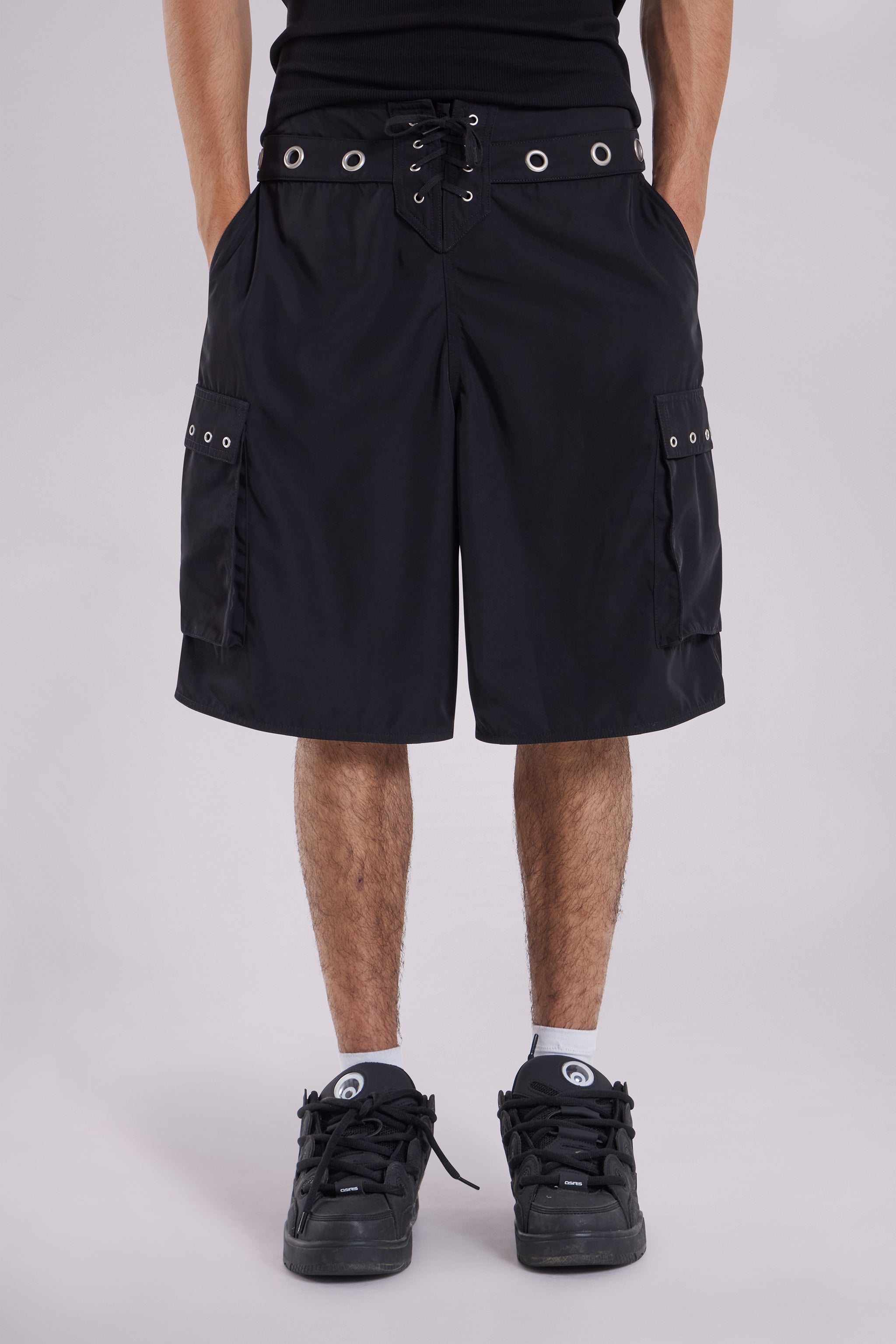 Jaded Man Eyelet Board Shorts