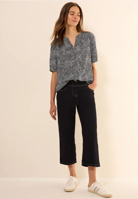 Cecil Gedessineerde blouse met gespleten hals