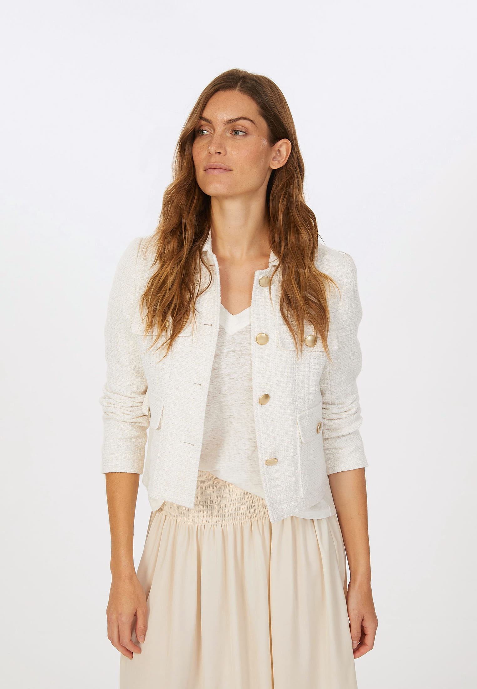 MARC AUREL Jacke aus sommerlichen Bouclé mit Lurexgarn
