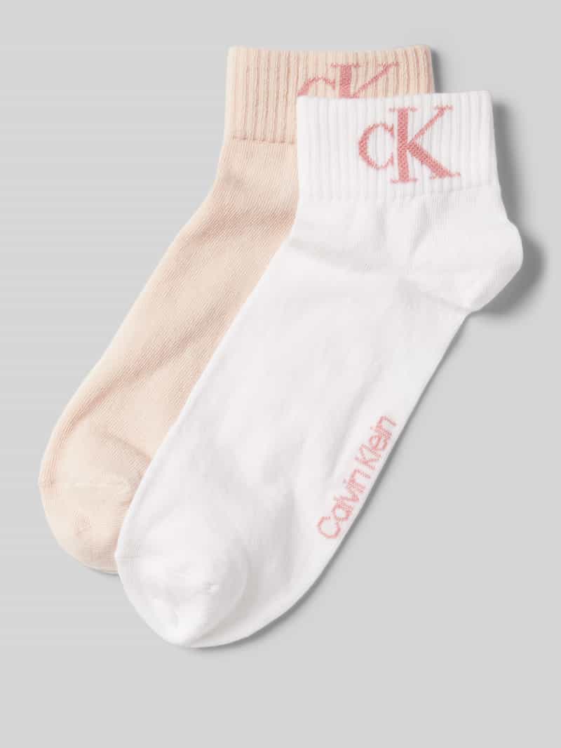 Calvin Klein Jeans Korte sokken CKJ WOMEN QUARTER 2P MONOGRAM (2 paar, 2 paar)