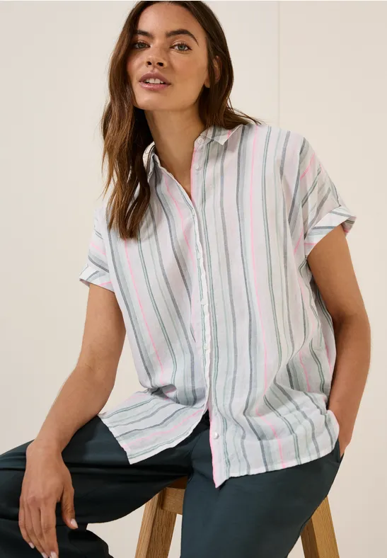 Cecil Gestreepte blouse met korte mouwen