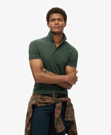 Superdry Mannen Piqué City Poloshirt Groen