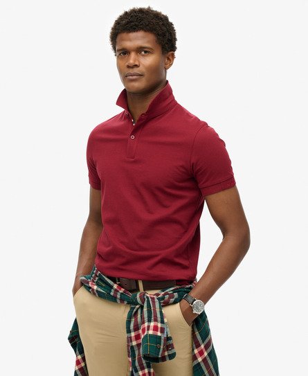 Superdry Mannen Piqué City Poloshirt Rood