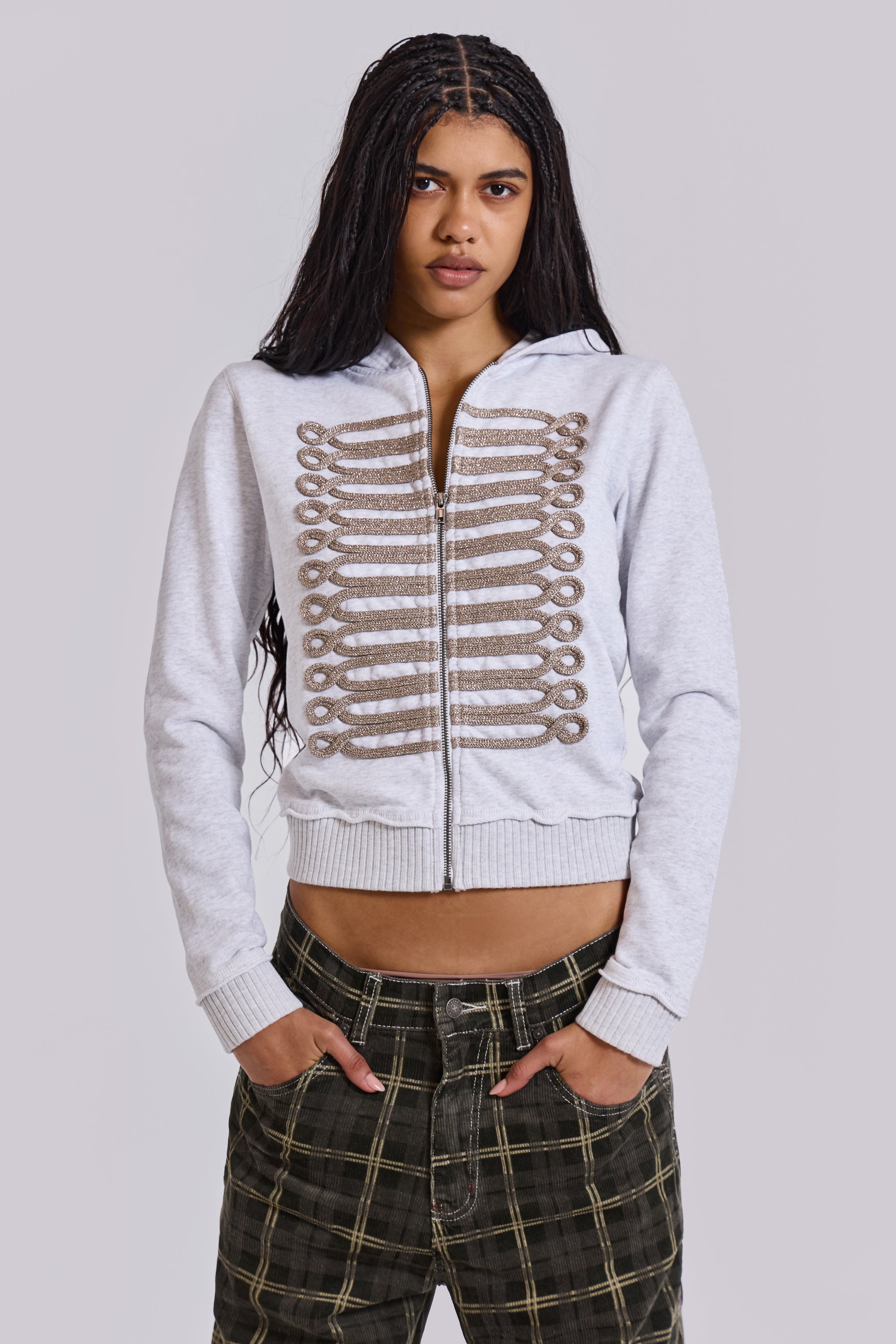 Jaded London Grey Marl Drummer Monster Hoodie