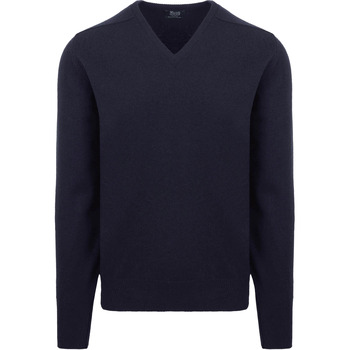 William Lockie Sweater  V-Hals Lamswol Navy