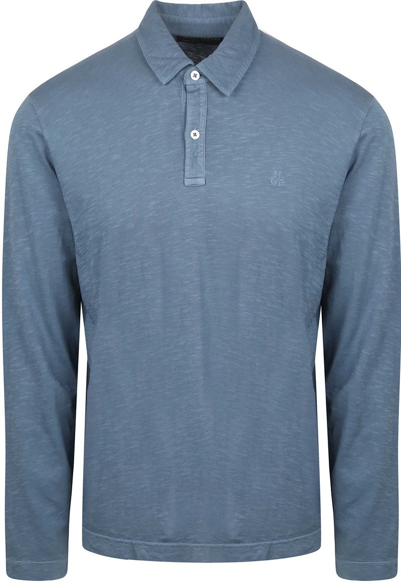 Marc O'Polo Longsleeve Poloshirt Blauw