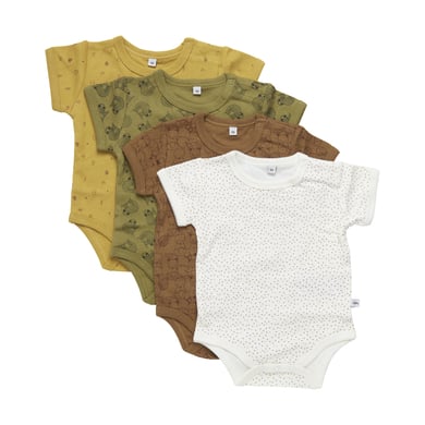 PIPPI Korte Mouw Bodysuit 4 Pack Tinsel