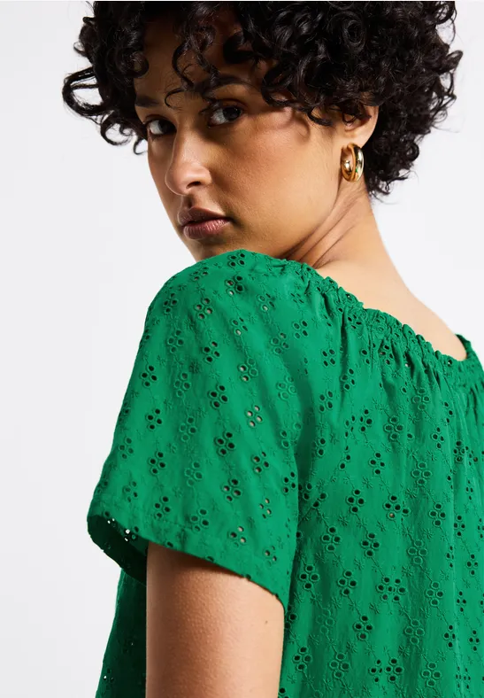 Street One Blouse met oogjesborduursel