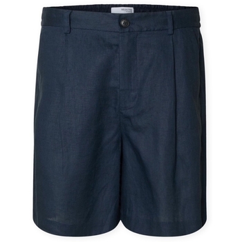 Selected Korte Broek  Loose Shorts - Wyatt Linen - Outer Space
