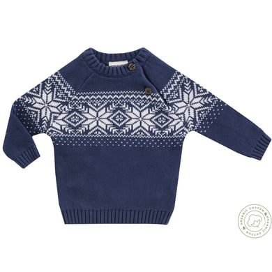 Jacky Gebreide trui NORDIC BOY offwhite/blue
