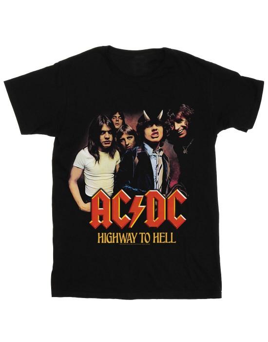 Pertemba FR - Apparel Katoenen T-shirt van ACDC Highway To Hell Group voor meisjes 5-6 Years zwart