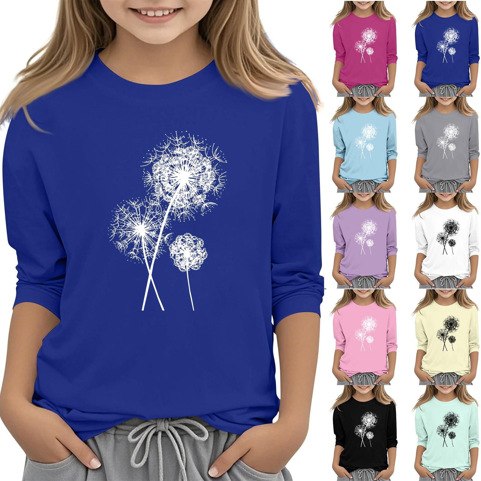 Chicago Rose Children's 7-point sleeved round neck top print fashion casual T-shirt 160 beige
