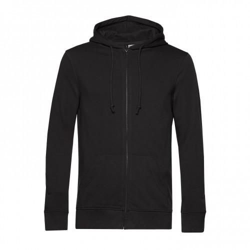 B&C Biologische herenhoodie met rits 3XL asgrijze kleur
