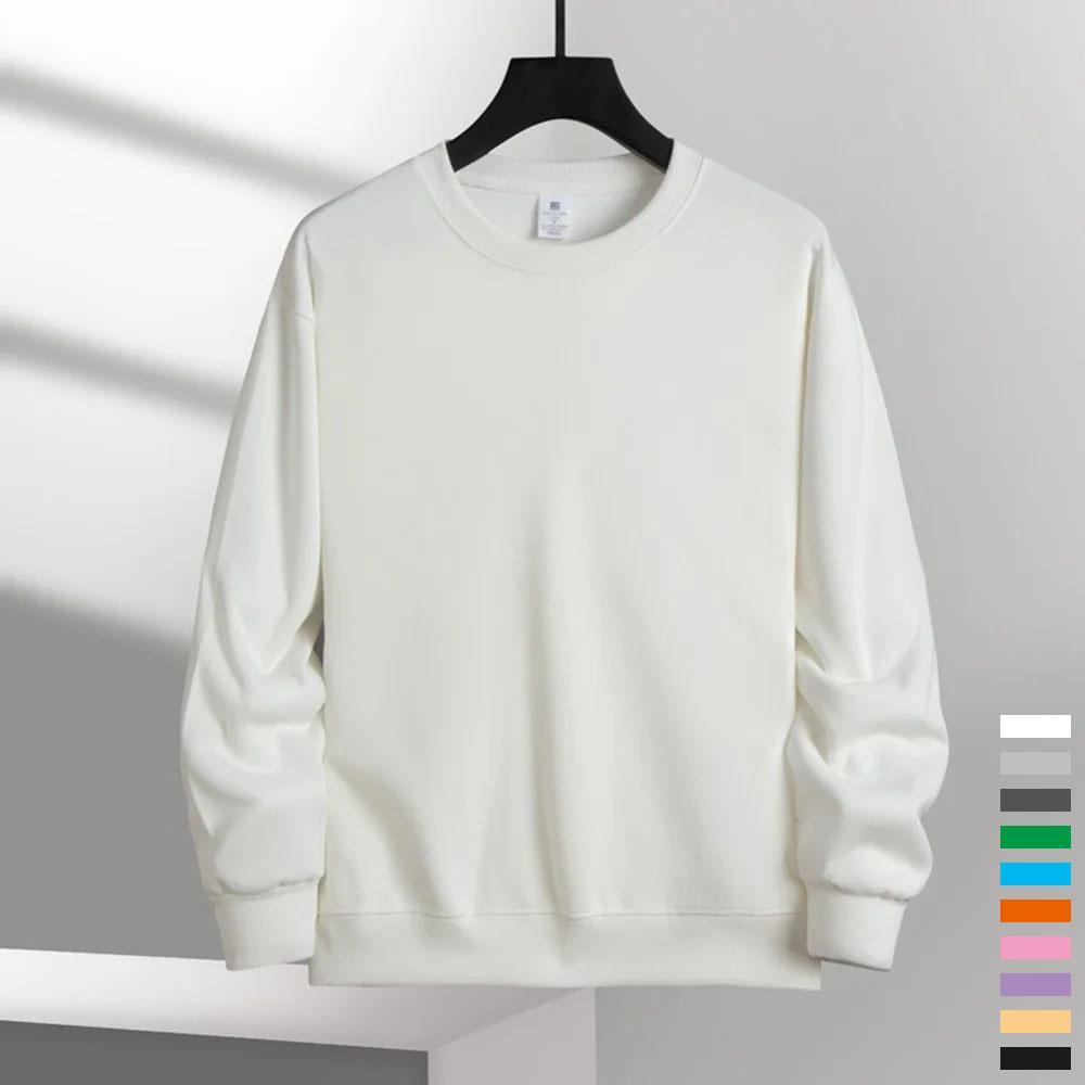 King Billion Men's Casual Solid Color Round Neck Sweatshirts Classic Sweatershirt Pullover Streetwear Long Sleeve Trendy Standard Swatershirt S zwart