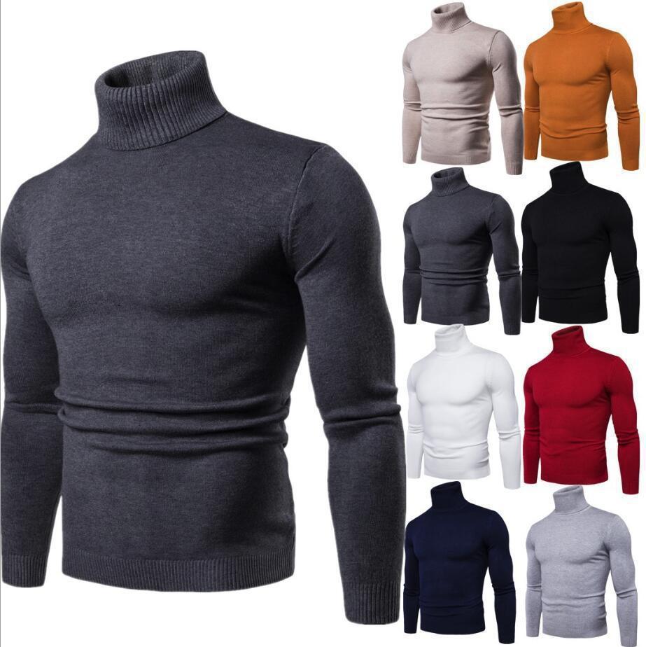 Get one 2024 Heren Slim Fit Turtleneck Trui voor grensoverschrijdende handel, Herfst/Winterwarmte. Large