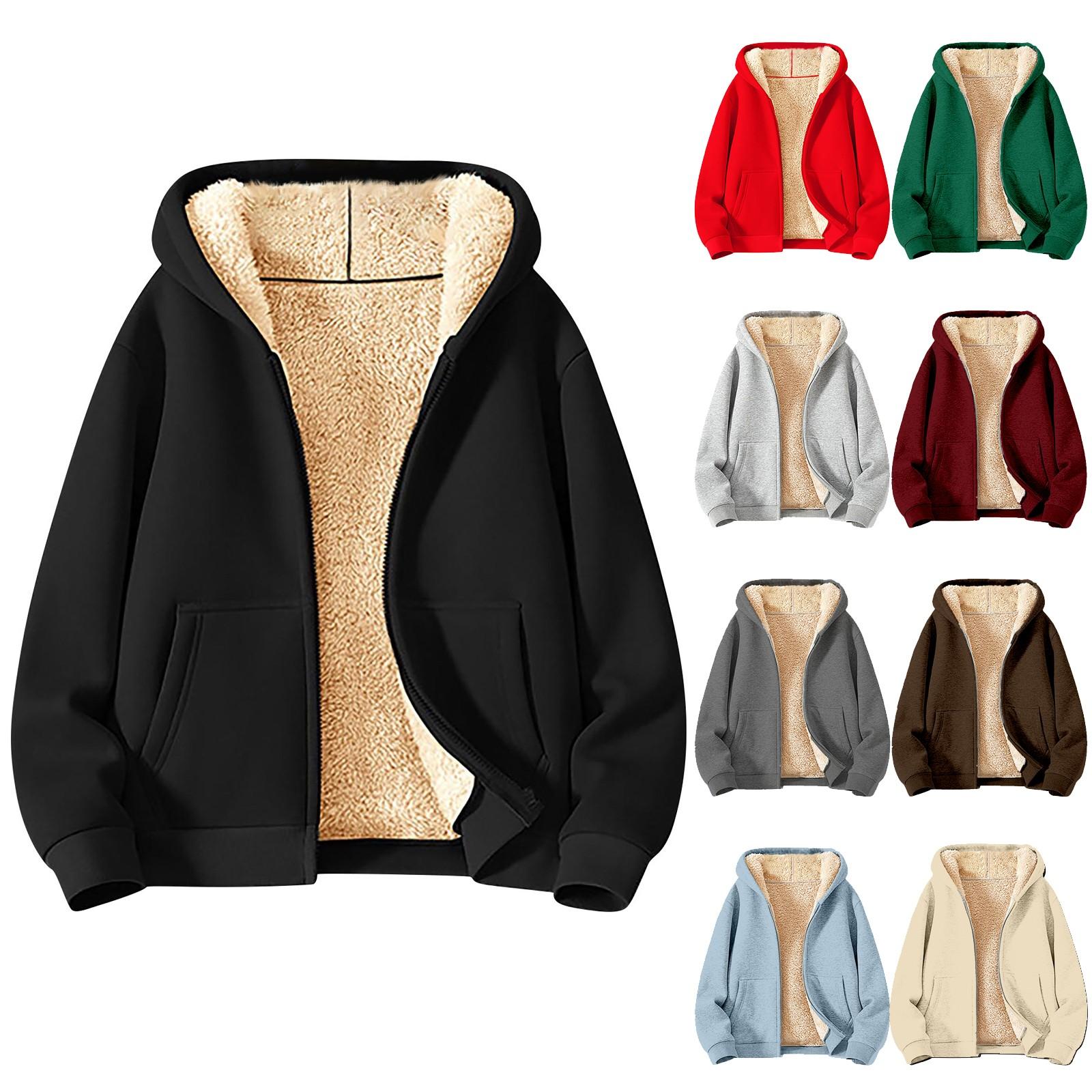 Excellent stuff Herenjas Zware en Fleece Dikke Heren Hoodie Cardigan L beige