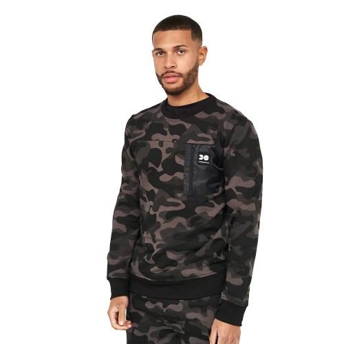 Crosshatch Heren Velmax Camo sweatshirt met ronde hals M