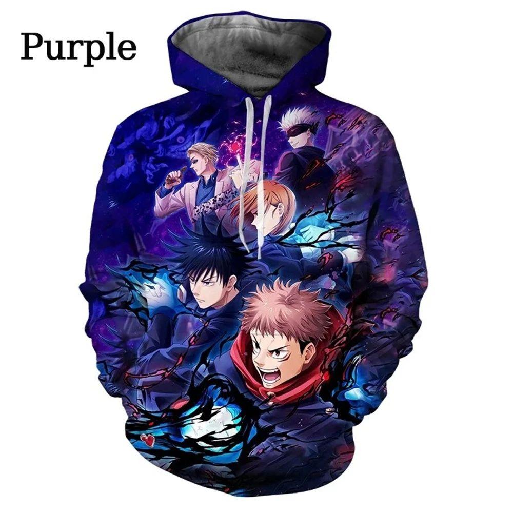 HIMO Group Anime Manga Jujutsu Kaisen Patroon Heren Hoodie Satoru Gojo Sweatshirt 3D Print Heren Hoodie Mode Pullover Nieuwe Herenkleding S