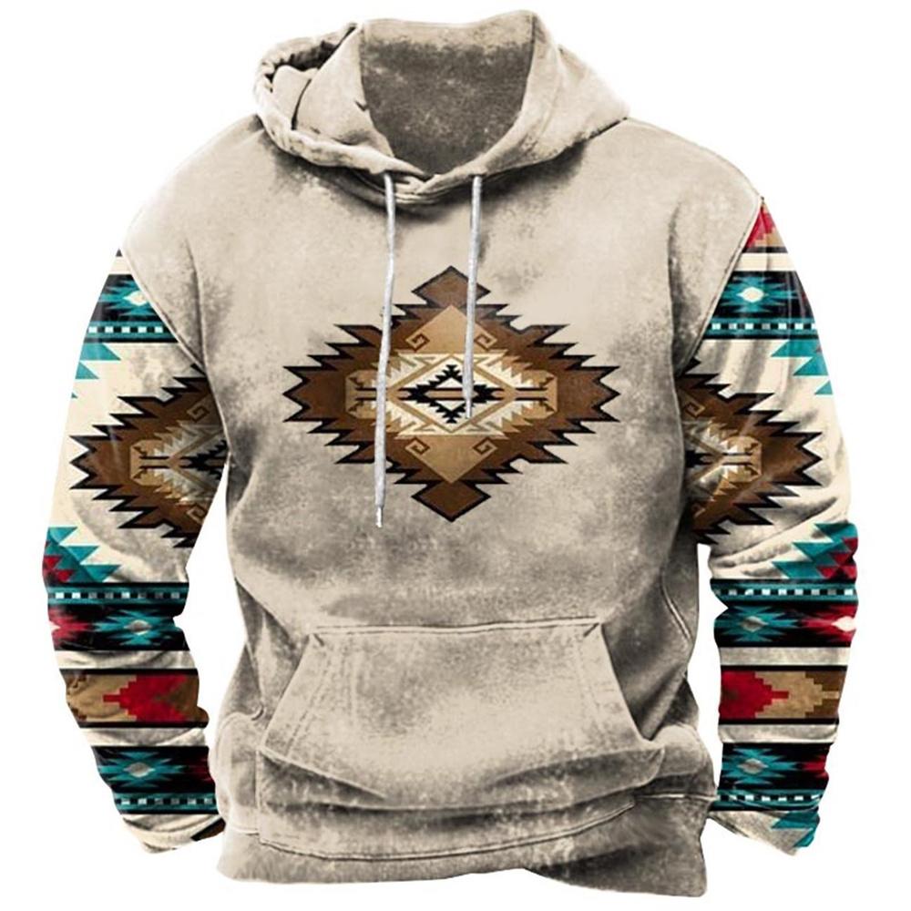 HIMO Group Retro Pullover Casual Hoodies Voor Heren Etnische Stijl Sweatshirt Lange Mouw Kleding Voor Heren Kleding Herfst Oversized Jas S