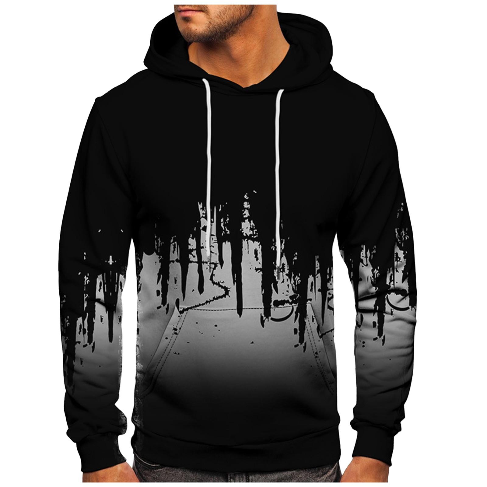 HIMO Group Los bedrukt sweatshirt met capuchon voor heren Casual mode-sportsweatshirt voor heren M