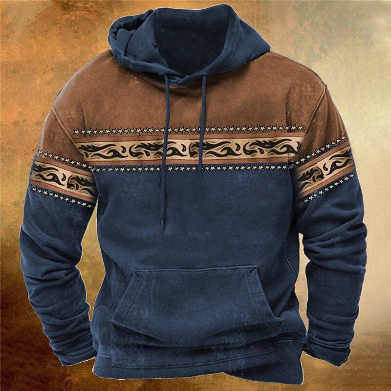 HIMO Group Hoodies Sweatshirt Heren Hoodie 3d Cowboy Bedrukte Pullover Mannelijk Yellowstone Losse Vintage Kleding Hot Oversized Heren Tops 3XL
