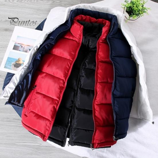 DILLER Herenvest Opstaande kraag Mouwloos vest Jas met zakken Ritssluiting Warm comfortabel donsvest L zwart
