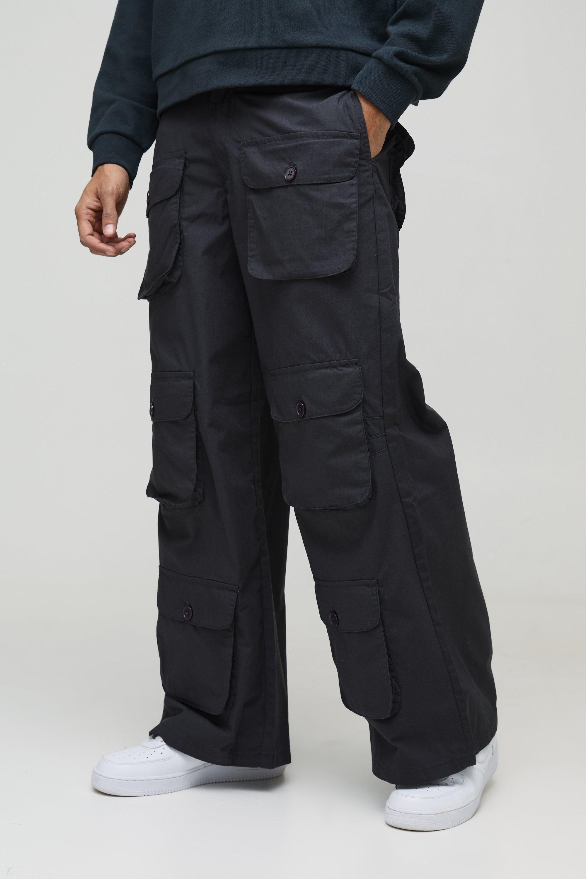Boohoo Extreem Baggy Ribfluwelen Cargo Broek Met Zakken, Grey