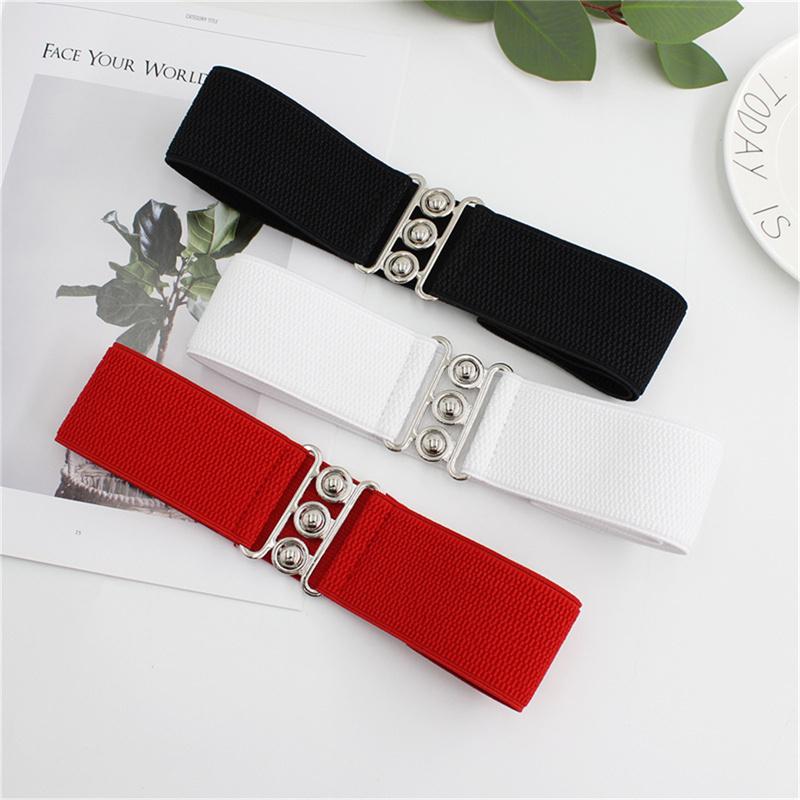 Foreign Parts Koreaanse stijl gesp elastische brede riem brede buikband riem riem taille vrouwelijke vrouwen accessoires effen kleur wit