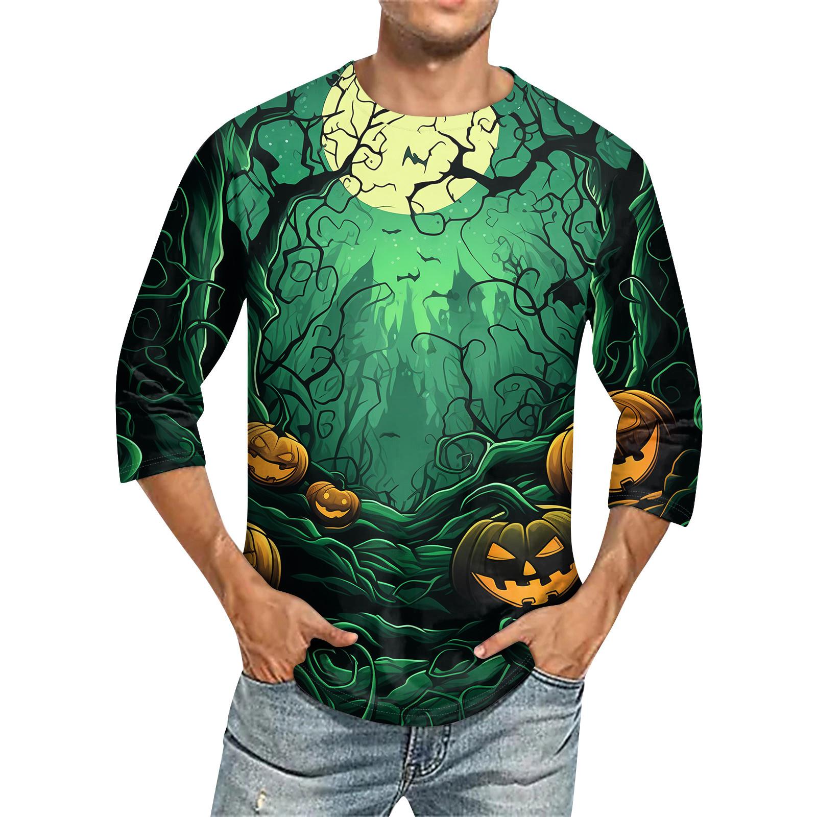 Jiangnan C Heren Ronde Hals Driekwart Mouw Top Casual Mode T-shirt XL