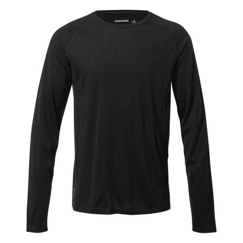Craghoppers Baselayer II-top met ronde hals en lange mouwen voor heren M zwart