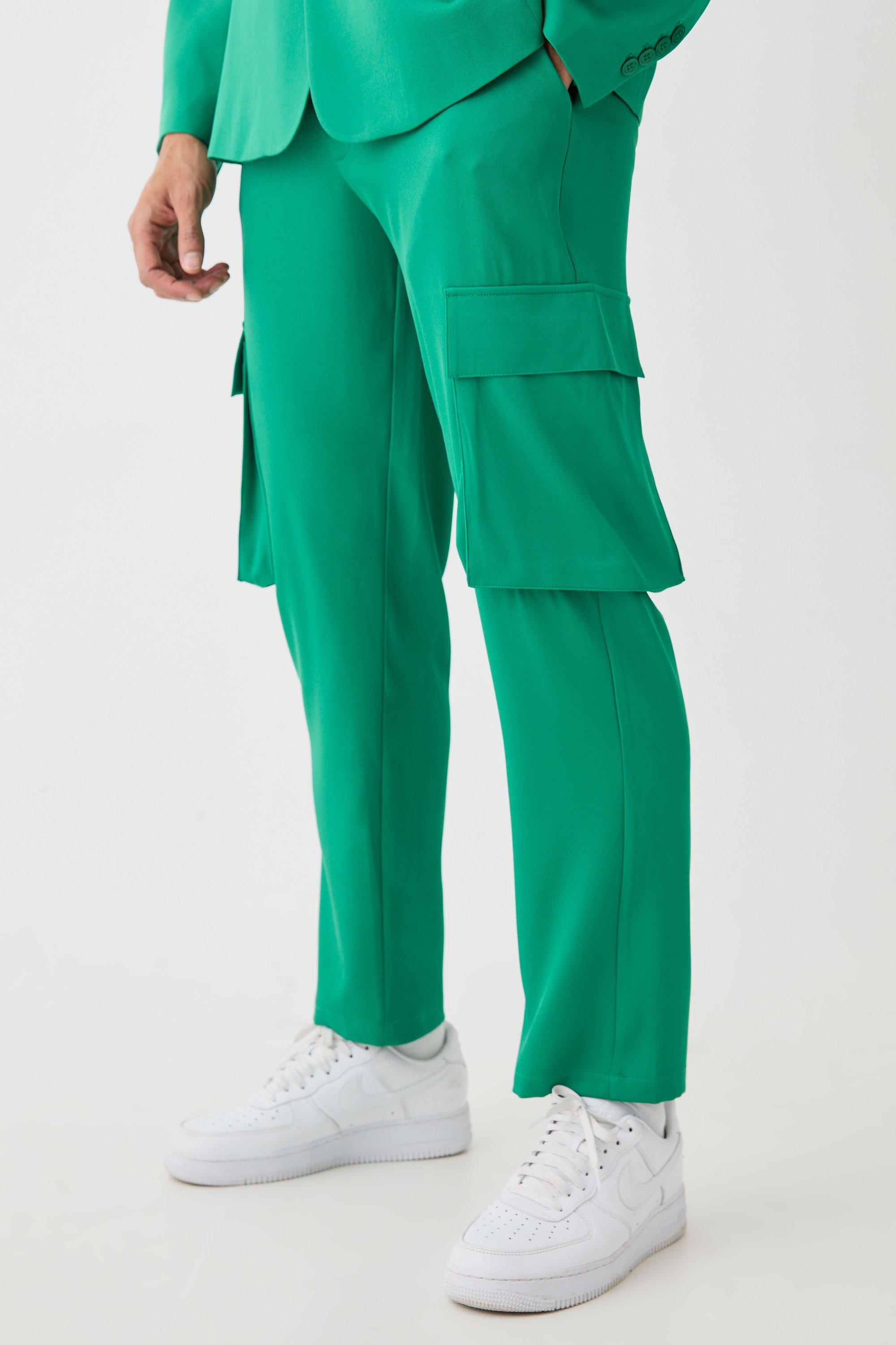 Boohoo Mix & Match Getailleerde Cargo Broek, Green