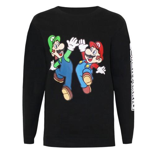 Super Mario jongens Luigi-sweatshirt 11-12 zwart