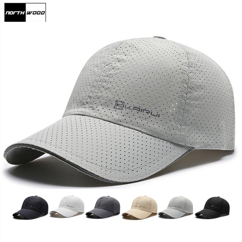 Northwood Summer Cap Men Women Mesh Baseball Caps Breathable Holes Sun Snapback Hat Trucker Cap Dad Hats 55-60 cm wit
