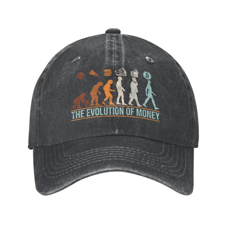 91440111MAC1KNR116 Gepersonaliseerde katoenen evolutie van geld Bitcoin-baseballpet Unisex dames ademend BTC Crypto-munten papa hoed streetwear Adult Baseball Cap