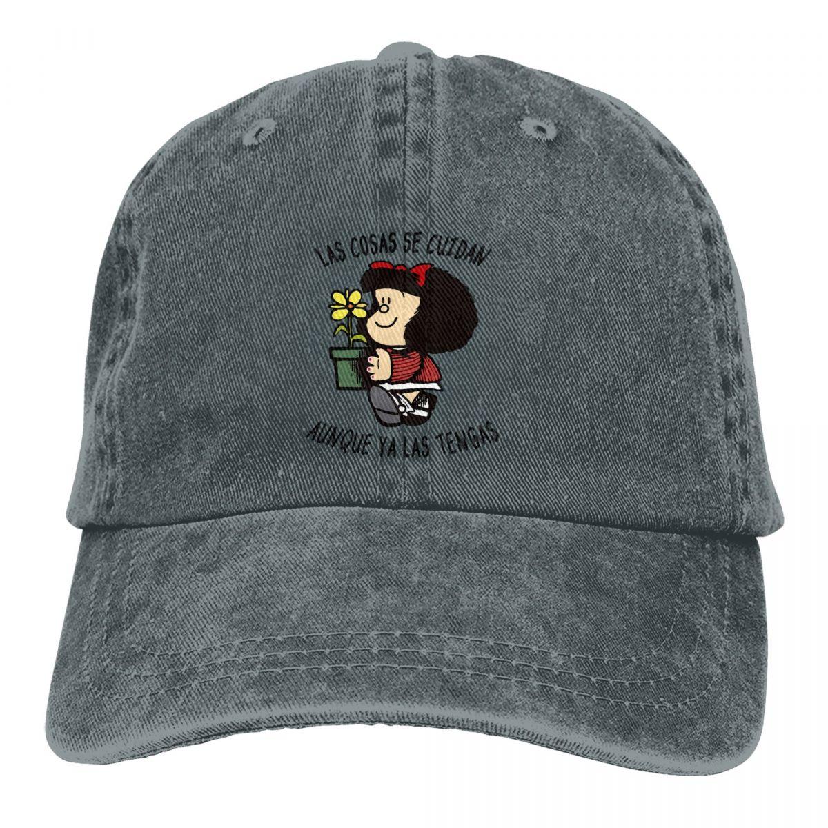 91440111MAC1KNR116 Mafalda Cartoon Multicolor Hoed Gevulde Damespet Dingen Worden Verzorgd Gepersonaliseerde Vizier Bescherming Hoeden One Size