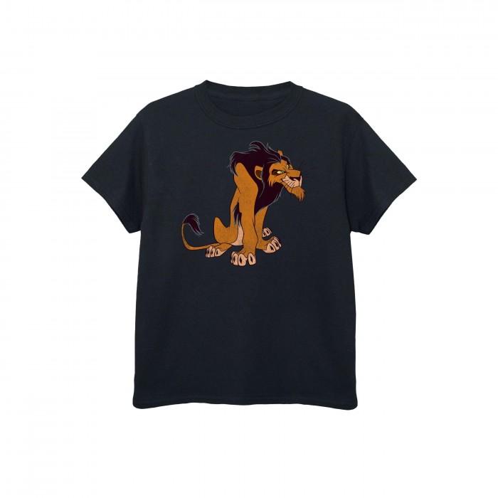 The Lion King Het klassieke Scar-katoenen T-shirt voor jongens van Lion King 12-13 zwart