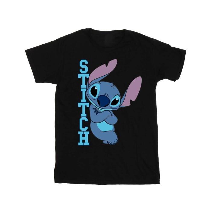 Disney Lilo en Stitch poseren T-shirt voor jongens 12-13 zwart