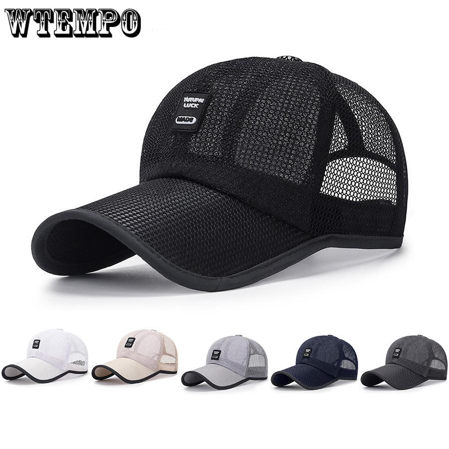 WTEMPO Zomer mesh hoed voor mannen en vrouwen Lente en zomer Eenvoudige vrijetijdssport zonnehoed Zonnehoed one size zwart