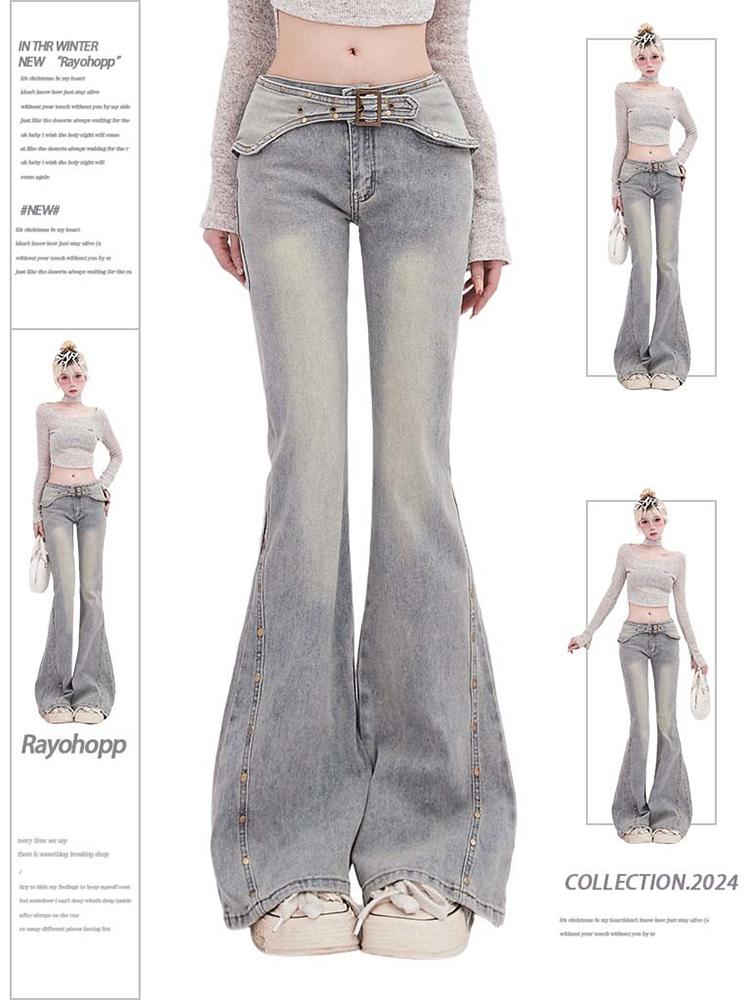 Diana Fashion Clothes Vrouwen Y2k Koreaanse Gyaru Kpop Low Rise Flare Jean Koreaanse Low Rise Denim Broek Hot 2000s Esthetiek Grunge Tide Vintage Harajuku Nieuw S