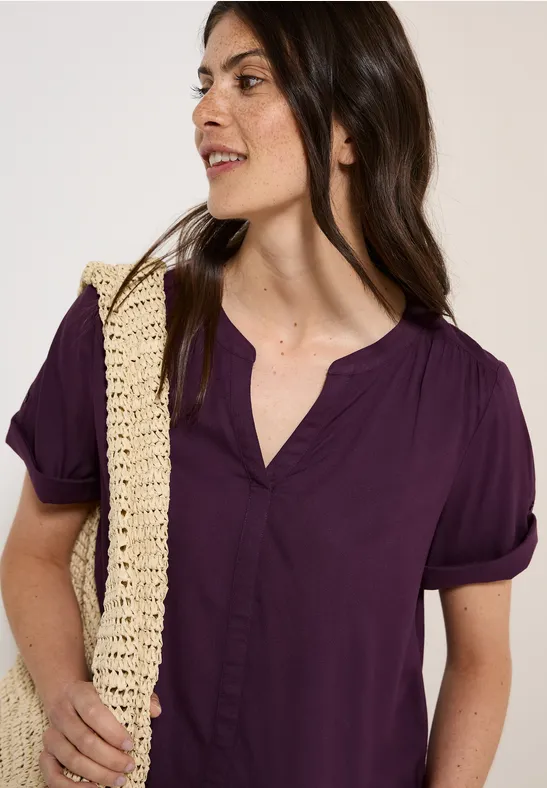 Cecil Blouse van viscose met gespleten hals