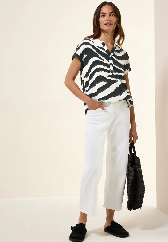 Cecil Blouse met gespleten hals en print