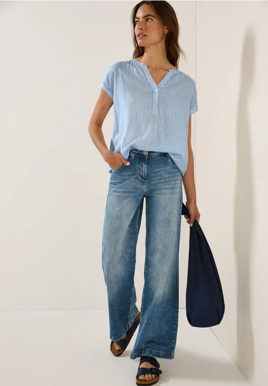 Cecil Gestreepte blouse met korte mouwen