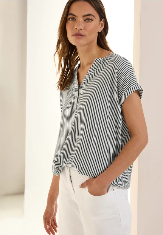 Cecil Gestreepte blouse met korte mouwen