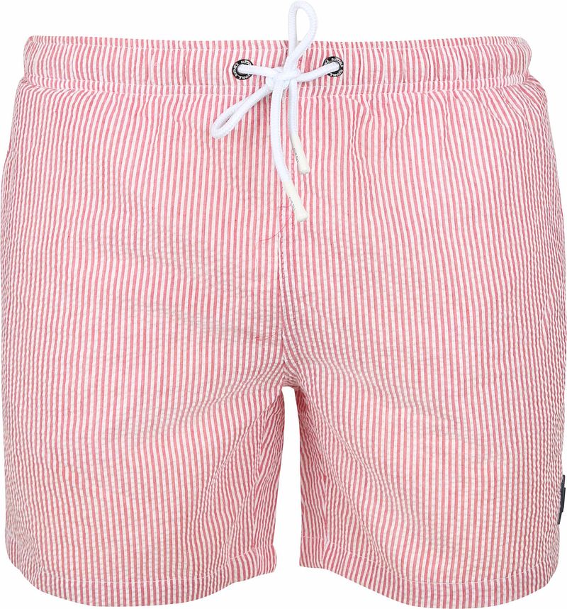 Suitable Zwembroek Stripe Seersucker Rood