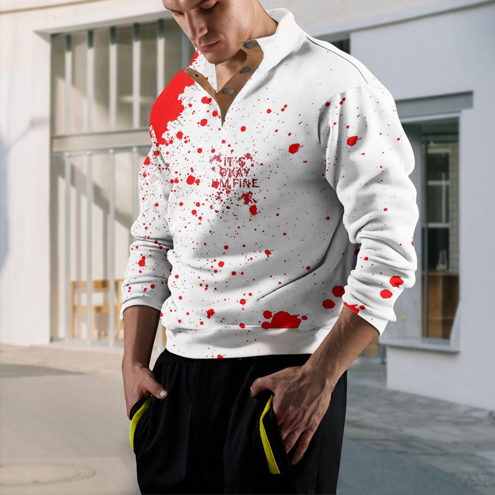 Jiangnan C Lente en herfst herensweatshirt met staande kraag is outdoor casual truien tops L wit