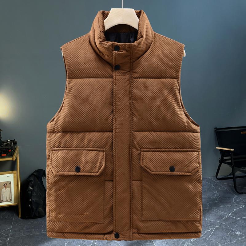 Smiao Herfst Winter Mouwloos Vest Heren Buitenkleding Mode Losse Dikke Warme Plus Size Jassen M zwart