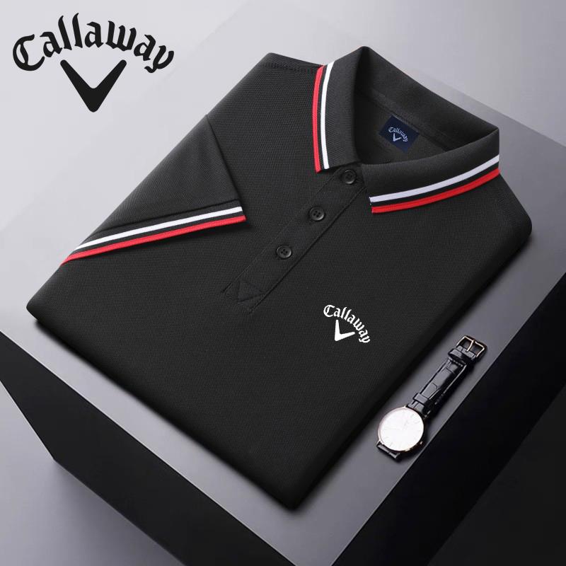 Callaway 2025 Zomer Nieuw Ice Ion Fiber Geborduurd Poloshirt met Polokraag voor Vochtafvoer en Zweetafvoer S