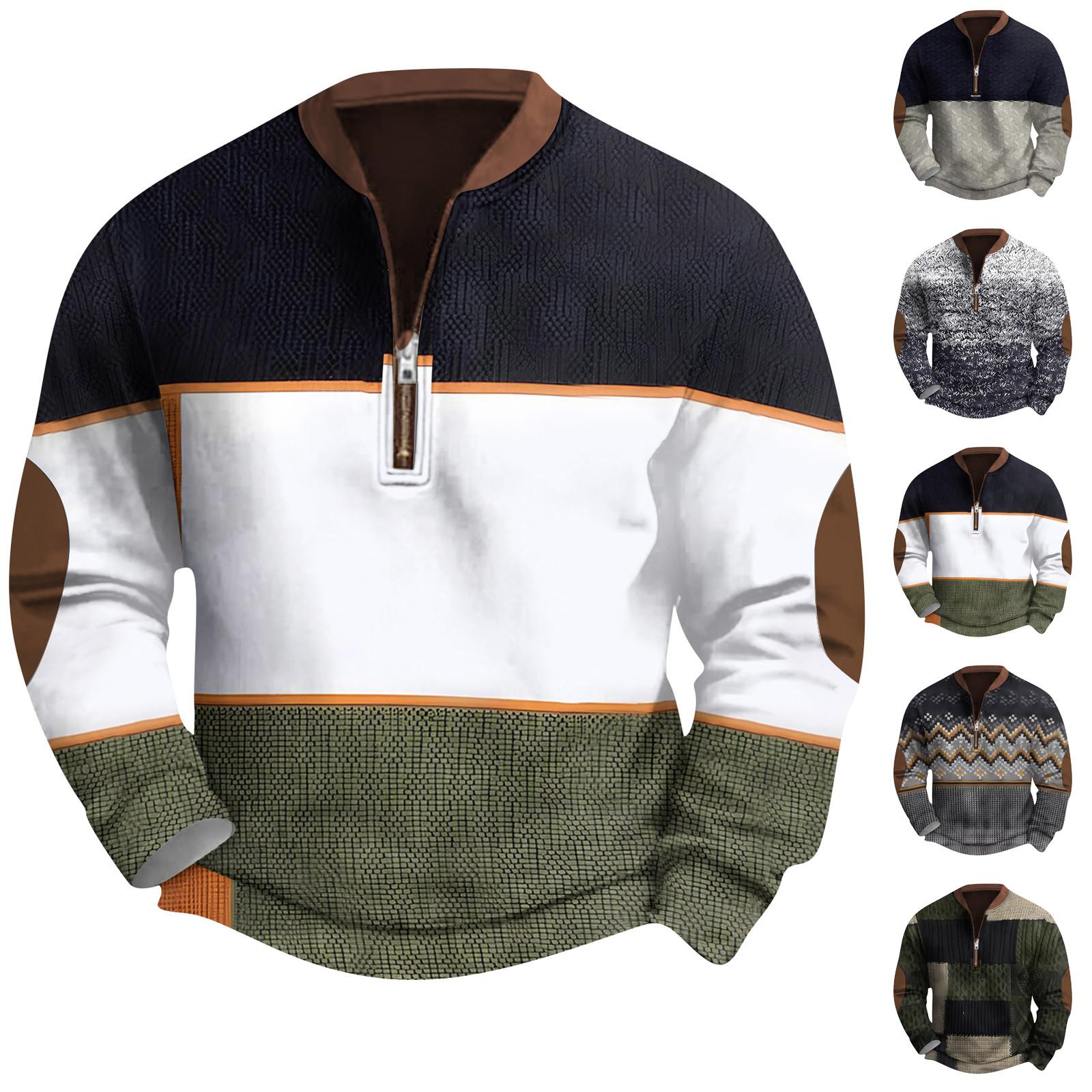 Linglong Heren Retro Casual Gradient Bedrukt Sweatshirt XL Vloot