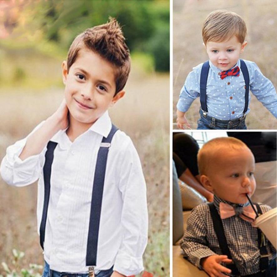 Meiguitu Vlinderdas Bretels Pak Show Kinderbretels Clip Lente en herfst Baby Bretels Riem None zwart